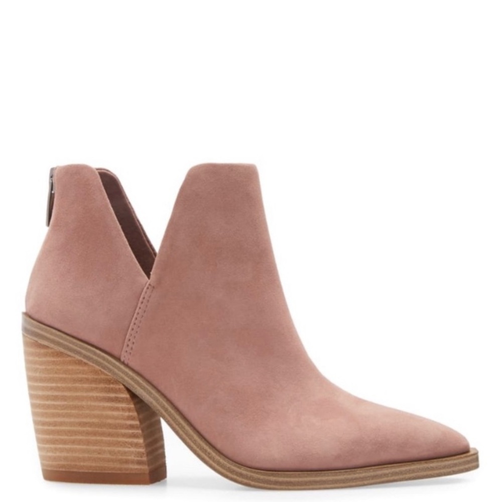 Vince Camuto Gigietta Pink Blush Suede Ankle Booties